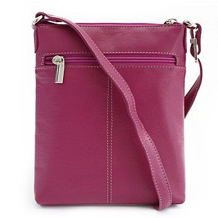 Fuxiová kožená zipová kabelka 212-3013-36