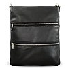 Černá kožená zipová kabelka s popruhem 212-3066-60