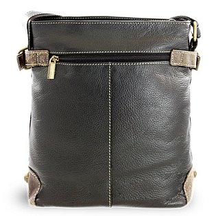 Černá kožená zipová kabelka 212-5713-60