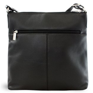 Hnědo-černá kožená zipová kabelka 212-3015-60/40