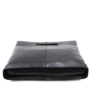 Černá kožená zipová kabelka 212-9123-60