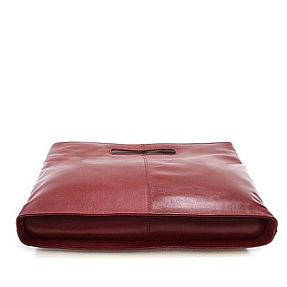 Červená kožená zipová kabelka 212-9123-31