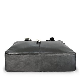 Černá dámská kožená zipová kabelka 212-7019-60