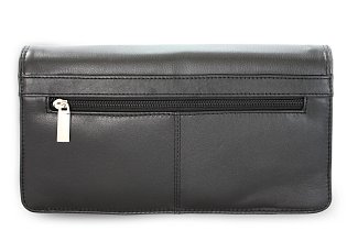 Černé kožené psaníčko s popruhem 214-4071-60