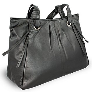 Černá dámská kožená zipová kabelka 212-2068-60