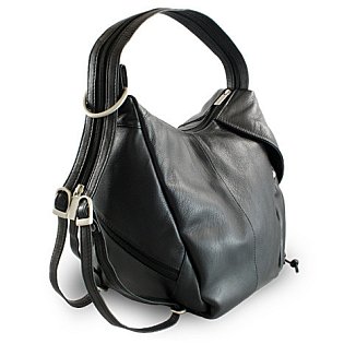 Černý kožený batůžek 311-1038-60