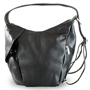 Černý kožený batůžek 311-1038-60