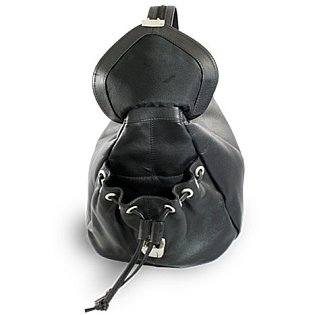 Černý kožený batůžek 311-1038-60