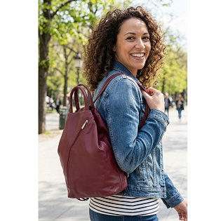 Dámský kožený batůžek burgundy 311-1184-34