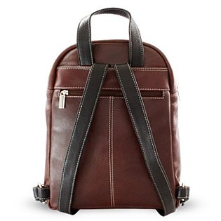 Hnědočerný kožený batoh 311-1717-40/60