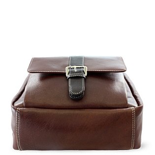 Hnědočerný kožený batoh 311-1717-40/60