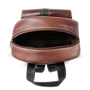 Hnědočerný kožený batoh 311-1717-40/60