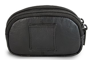 Černá kožená dvouzipová etue 611-0368-60