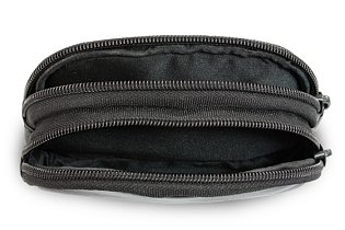 Černá kožená dvouzipová etue 611-0368-60