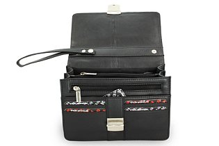 Černá pánská kožená dokladová etue 611-2411-60