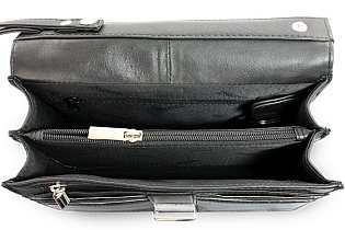 Černá pánská kožená dokladová etue 611-2411-60