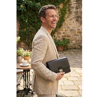 Černá pánská kožená dokladová etue 611-2411-60