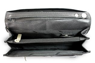 Černá pánská kožená dokladová etue 611­-2412­-60