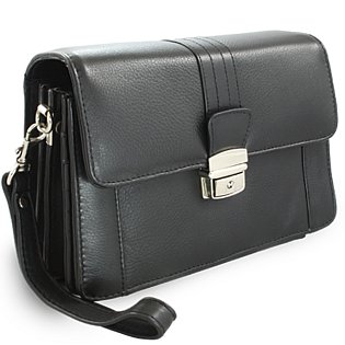 Černá pánská kožená etue se sklápěcím registrem 611-2415A-60