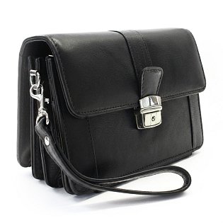 Černá pánská kožená etue se sklápěcím registrem 611-2415A-60