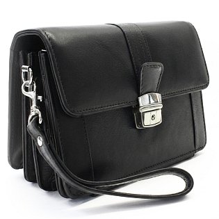 Černá pánská kožená etue se sklápěcím registrem 611-2415A-60