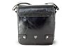 Malý černý pánský kožený crossbag s klopnou 215-1701-60
