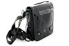 Malý černý pánský kožený crossbag s klopnou 215-1701-60