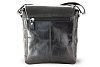Malý černý pánský kožený crossbag s klopnou 215-1701-60