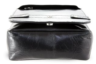 Malý černý pánský kožený crossbag s klopnou 215-1701-60