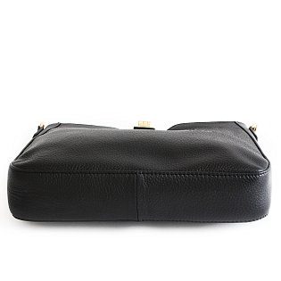 Černá elegantní kožená zipová kabelka 212-1036-60