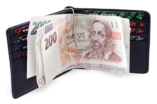 Černomodrá pánská kožená peněženka - dolarovka 519-8132-60/97