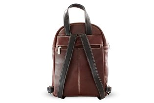 Hnědočerný kožený batoh 311-1717-40/60