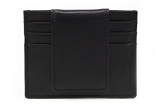 Černá kožená dokladovka s klipem 519-1907-60