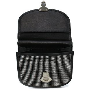 Černobílá dámská kožená peněženka se zámečkem 511-1241B-60/T