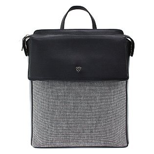 Černobílý městský kožený batoh 311-1660B-60/T