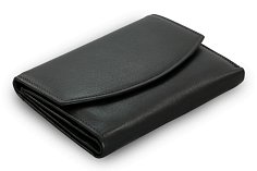 Černá dámská kožená peněženka se dvěma klopnami 511-4124-60