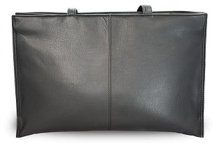 Černá kožená třízipová kabelka 212-2203A-60