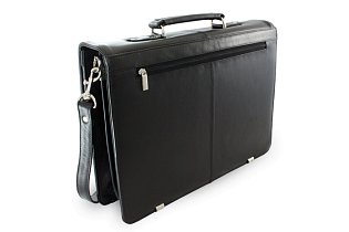 Černá kožená aktovka s přihrádkou pro notebook 112-5056-60