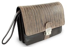 Tmavě hnědá pánská kožená dokladová etue ve stylu BAMBOO 611-2411F-47