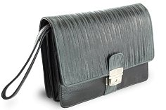 Černá pánská kožená dokladová etue ve stylu BAMBOO 611-2411F-60