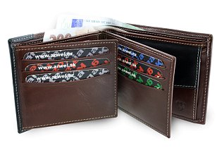 Hnědočerná pánská kožená peněženka 513-17261A-47/60
