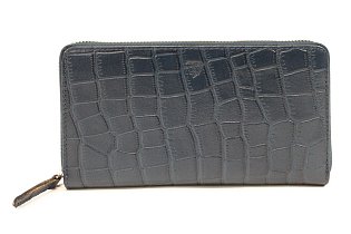 Tmavě modrá croco dámská kožená zipová peněženka 511-1306-97