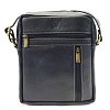 Tmavě modrý pánský kožený zipový crossbag 215-1218-97
