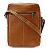 Světle hnědý pánský kožený zipový crossbag 215-1218-05