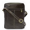 Kávově hnědý pánský kožený zipový crossbag 215-1218-49