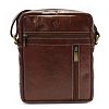 Červenohnědý pánský kožený zipový crossbag 215-1218-40