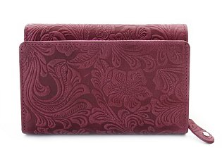 Fuchsiová dámská střední kožená peněženka s klopnou 511-2266-36