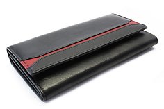 Černočervená dámská kožená peněženka s klopnou 511-2407-60/31