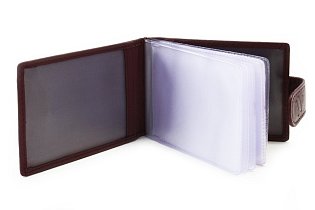 Burgundy dámská kožená dokladovka se zápinkou 514-0114-34