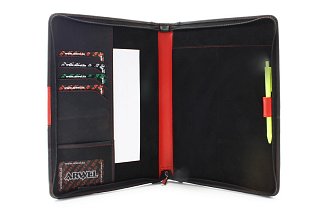 Červenočerná kožená zipová spisovka A4 119-0325A-60/31